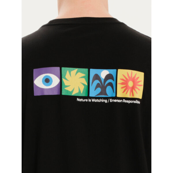Ανδρική μπλούζα κοντό μανίκι EMERSON "NATURE IS WATCHING" 251.EM33.18 μαύρο - Image 2