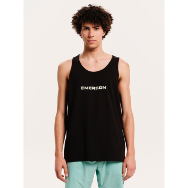 251.EM37.09-BLACK_1 Ανδρική αμάνικη μπλούζα με λογότυπο EMERSON 251.EM37.09 μαύρο - Image 1