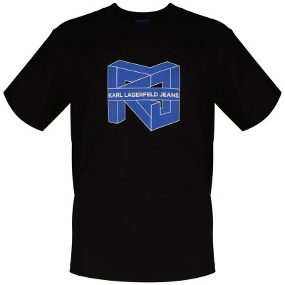 Ανδρική Μπλούζα KARL LAGERFELD JEANS A2M17037 REG SS CUBE LOGO Μαύρο