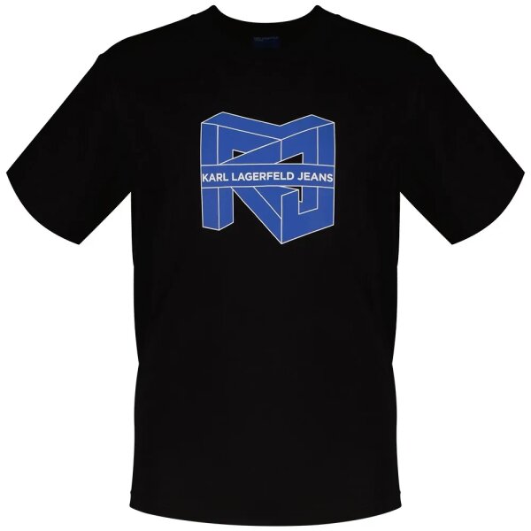 3ab28359ceba6e495f5b4d1ecc23b01ca679a402 Ανδρική Μπλούζα KARL LAGERFELD JEANS A2M17037 REG SS CUBE LOGO Μαύρο - Image 1