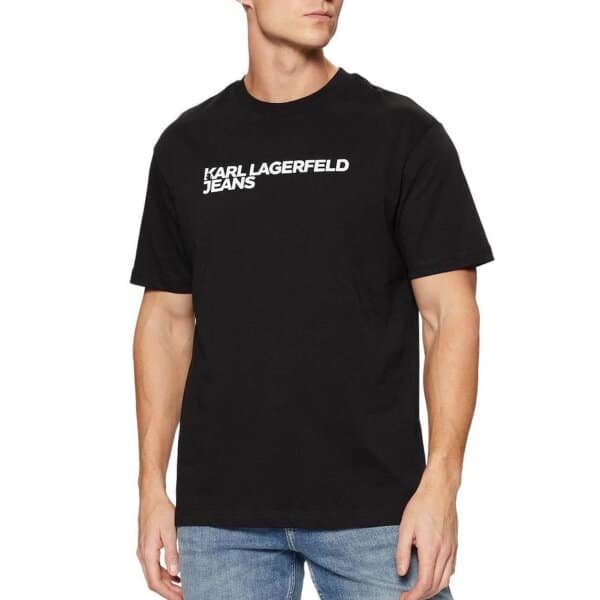 520090664 Ανδρική Μπλούζα KARL LAGERFELD JEANS REG SS ESSENTIAL A1M17002 Μαύρο - Image 1