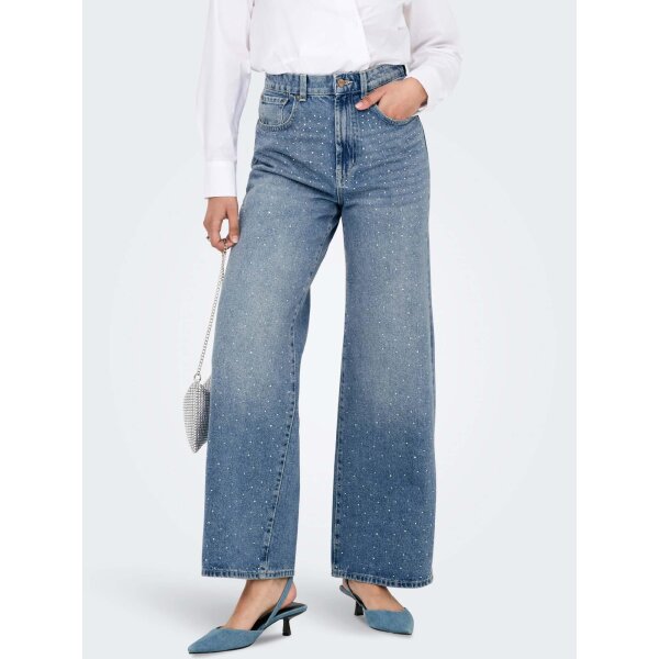 5715676032112.2 Γυναικείο παντελόνι τζιν φαρδύ με Strass ONLY 15347097 - Image 1