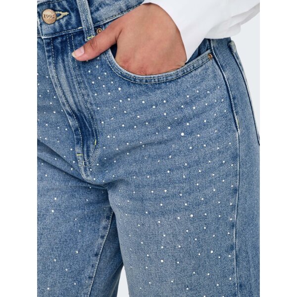 5715676032112.5 Γυναικείο παντελόνι τζιν φαρδύ με Strass ONLY 15347097 - Image 5