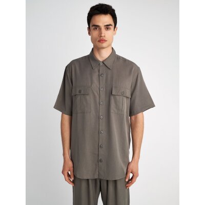Ανδρικό πουκάμισο κοντό μανίκι Pace short sleeve STAFF GALLERY 61-223.053 γκρι