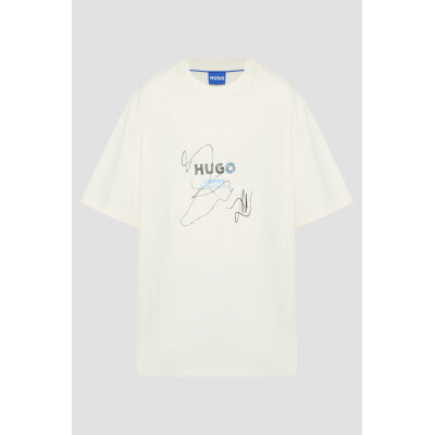 Ανδρική Μπλούζα HUGO BLUE Nabion Relaxed fit 50530441 Λευκό