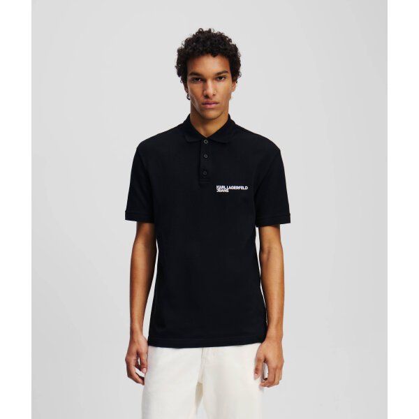 Ανδρική Μπλούζα KARL LAGERFELD REGULAR PIQUE POLO A2M17094 Μαύρο - Image 2