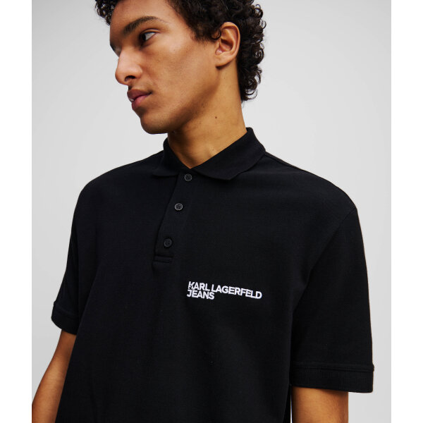 Ανδρική Μπλούζα KARL LAGERFELD REGULAR PIQUE POLO A2M17094 Μαύρο - Image 3
