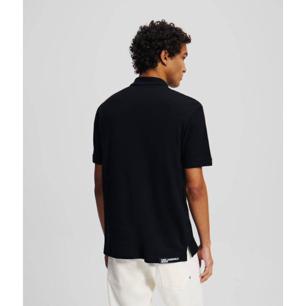 Ανδρική Μπλούζα KARL LAGERFELD REGULAR PIQUE POLO A2M17094 Μαύρο - Image 4