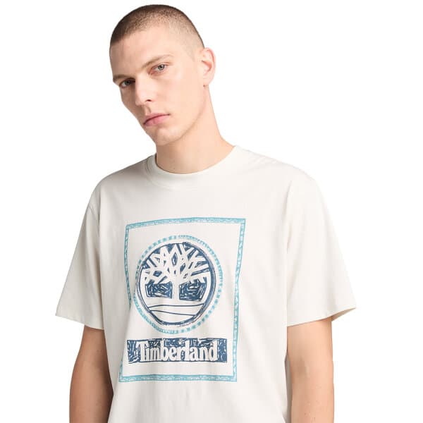 Ανδρική Μπλούζα TIMBERLAND FRONT SEASONAL STACK LOGO TB0A6DHDCM91 Λευκό - Image 4