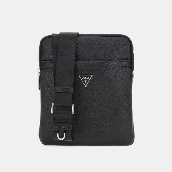 Ανδρική Τσάντα GUESS MILANO CROSSBODY FLAT HMECSAP3123 Μαύρο - Image 1