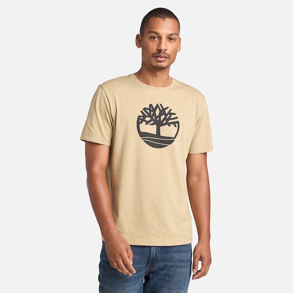 Kennebec-River-Tree-Logo-TShirt-for-Men-in-Beige Ανδρική Μπλούζα TIMBERLAND RIVER TREE LOGO SHORT SLEEVE TB0A2C2R μπεζ - Image 1
