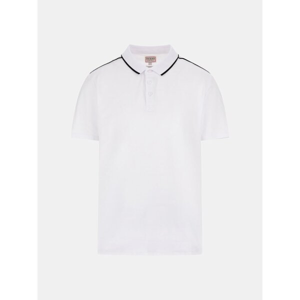 Ανδρική Μπλούζα  POLO GUESS SS GUESS QUATTRO G TAPE M4YP40KARS0 Λευκό - Image 2
