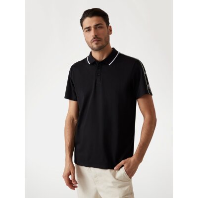 Ανδρική Μπλούζα POLO GUESS SS GUESS QUATTRO G TAPE M4YP40KARS0 Μαύρο
