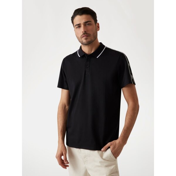 M4YP40KARS0-JBLK Ανδρική Μπλούζα  POLO GUESS SS GUESS QUATTRO G TAPE M4YP40KARS0 Μαύρο - Image 1