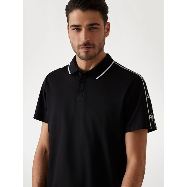 Ανδρική Μπλούζα  POLO GUESS SS GUESS QUATTRO G TAPE M4YP40KARS0 Μαύρο - Image 3