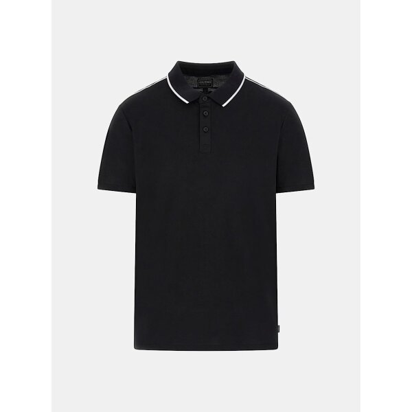 Ανδρική Μπλούζα  POLO GUESS SS GUESS QUATTRO G TAPE M4YP40KARS0 Μαύρο - Image 2