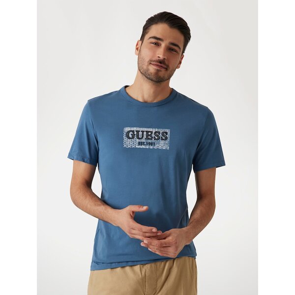 M5GI19J1314-A73H Ανδρική Μπλούζα GUESS SS CN GUESS BOX TEE M5GI19J1314 μπλε - Image 1