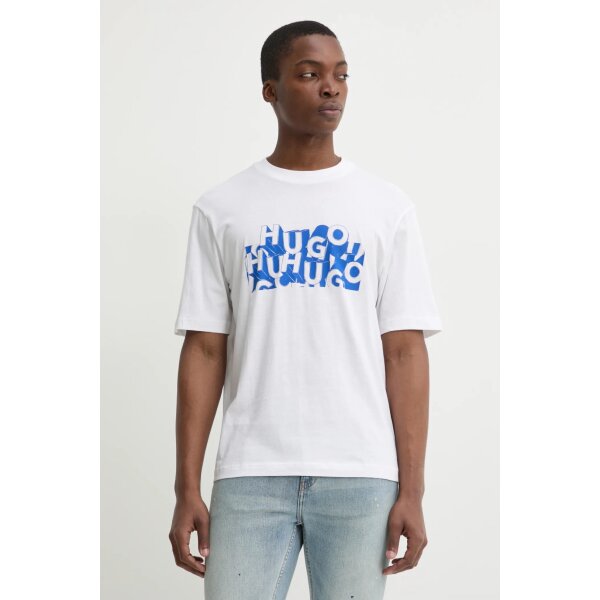 SS25-TSM027-00A_F1 Ανδρική Μπλούζα HUGO BLUE Nafralo 50533528 Λευκό - Image 1