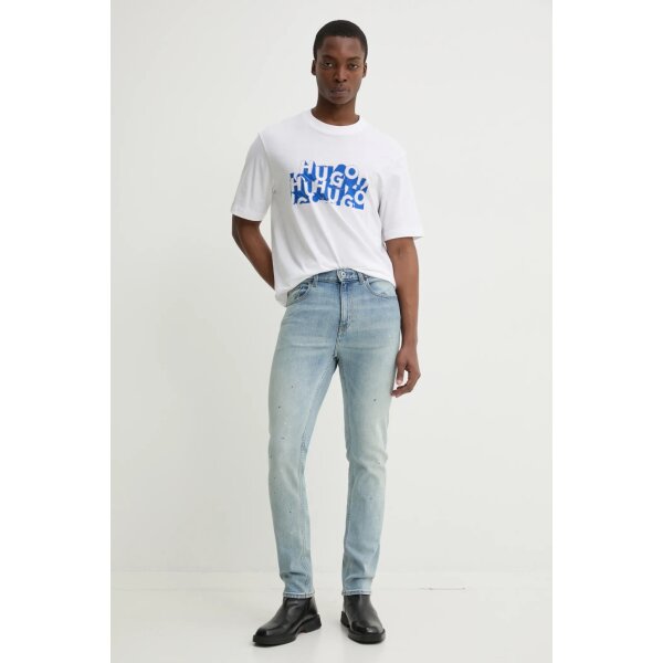 SS25-TSM027-00A_F2 Ανδρική Μπλούζα HUGO BLUE Nafralo 50533528 Λευκό - Image 2