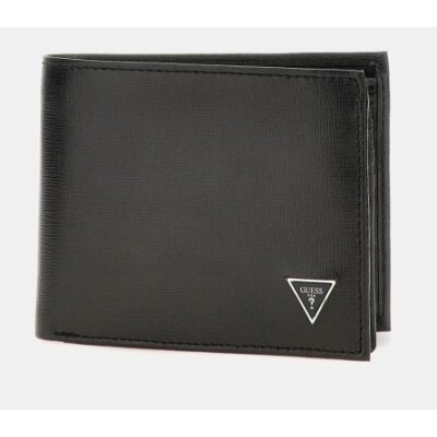 Ανδρικό Πορτοφόλι GUESS MILANO BIFOLD M DOUBLE SMCSLELEA24 Μαύρο