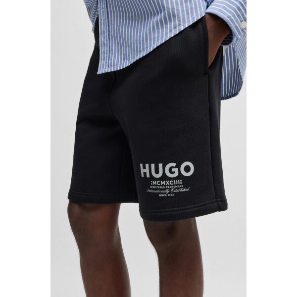hbeu50510728_002_340 Ανδρική Βερμούδα Φούτερ HUGO BLUE 50510728 Nomario Μαύρο - Image 4