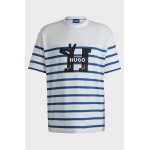 Ανδρική Μπλούζα HUGO BLUE Nolastripe Relaxed fit 50530330 Λευκό Μπλε Ριγέ
