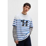 Ανδρική Μπλούζα HUGO BLUE Nolastripe Relaxed fit 50530330 Λευκό Μπλε Ριγέ - Image 4