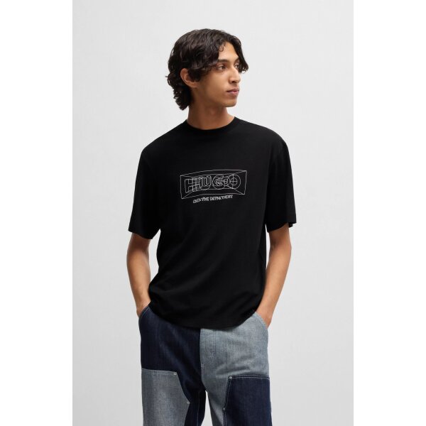 Ανδρική Μπλούζα HUGO BLUE Nufrancos Relaxed fit 50532095 Μαύρο - Image 4