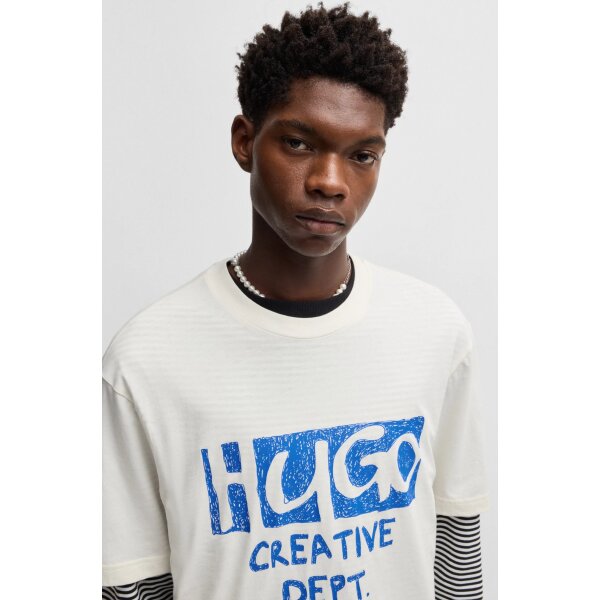 hbeu50533329_121_340 Ανδρική Μπλούζα HUGO BLUE Nugocrea 50533329 Λευκό - Image 3