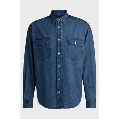 Ανδρικό Πουκάμισο Τζιν HUGO BLUE Ebino 50534162 Relaxed fit Μπλε