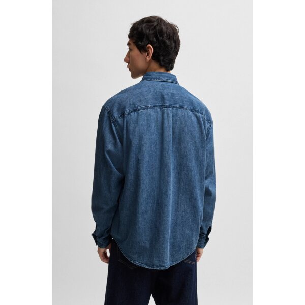 hbeu50534162_416_360 Ανδρικό Πουκάμισο Τζιν HUGO BLUE Ebino 50534162 Relaxed fit Μπλε - Image 6