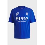 Ανδρική μπλούζα κοντό μανίκι HUGO Cotton-jersey T-shirt with football-inspired prints 50541252 μπλε - Image 3