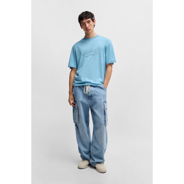 hbna50532095_454_300 Ανδρική Μπλούζα HUGO BLUE Nufrancos Relaxed fit 50532095 Γαλάζιο - Image 2