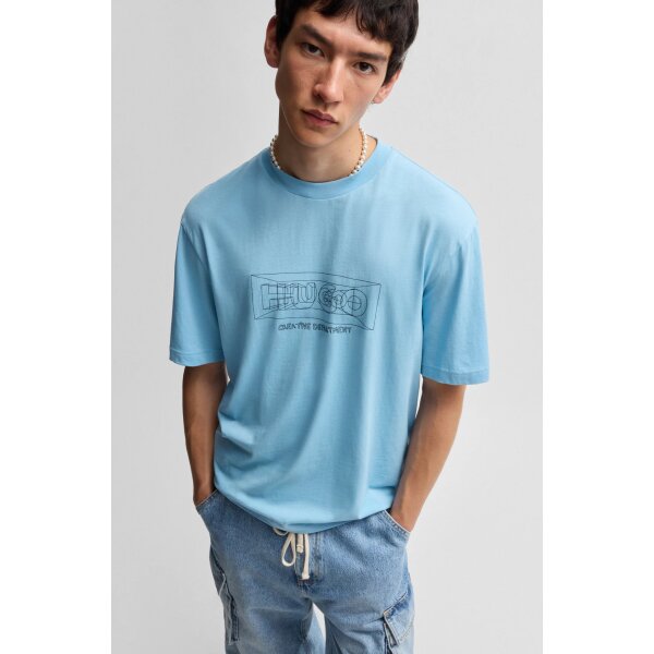 hbna50532095_454_350 Ανδρική Μπλούζα HUGO BLUE Nufrancos Relaxed fit 50532095 Γαλάζιο - Image 4
