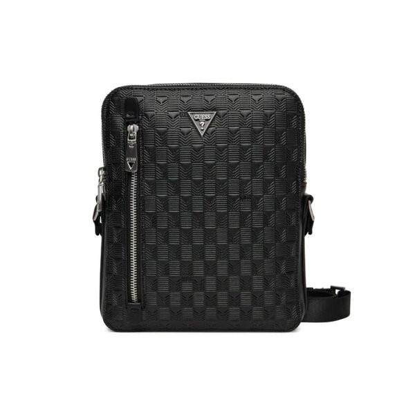 tsantaki-guess-hmtodep5118-mauro-7626741087013 Ανδρική Τσάντα GUESS TORINO CROSSBODY DOUBLE ZIP HMTODEP5118 Μαύρο - Image 1