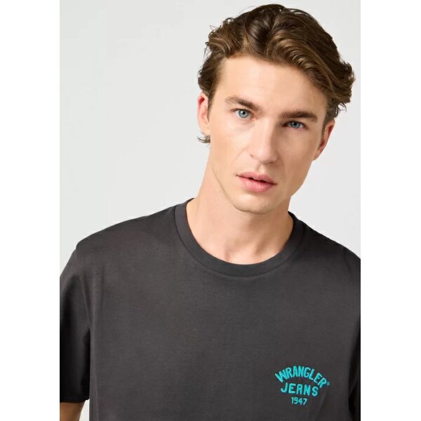 Ανδρική μπλούζα κοντό μανίκι small logo tee WRANGLER 112362800 γκρι - Image 2