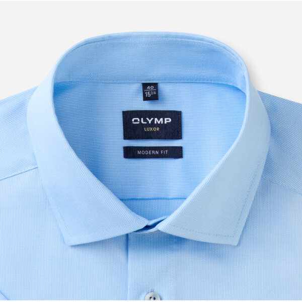 12417211-706x700-1 Ανδρικό πουκάμισο κοντό μανίκι modern fit OLYMP 12417211 μπλε - Image 2
