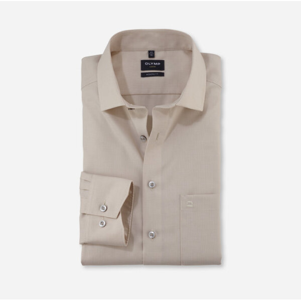 12417422-706x700 (1) Ανδρικό πουκάμισο modern fit OLYMP 12417422 μπεζ - Image 1