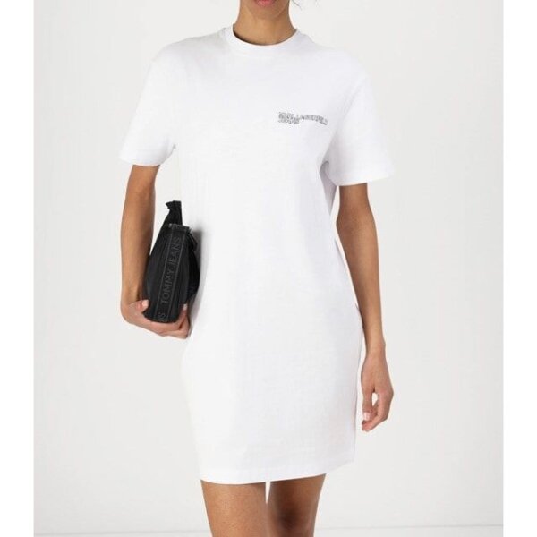 1_vw2g-35 Φόρεμα Karl Lagerfeld με λογότυπο στην πλάτη Λευκό A2W13036-100 - Image 1