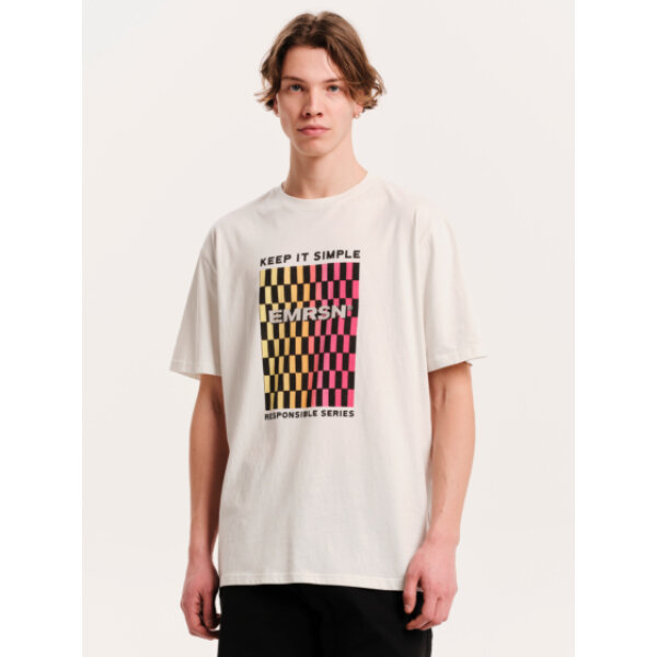 251.EM33.07-FROSTY-WHITE_1 Ανδρική μπλούζα κοντό μανίκι EMERSON KEEP IT SIMPLE 251.EM33.07 λευκό - Image 1