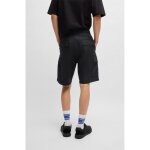 Ανδρική βερμούδα cargo HUGO Structured-cotton shorts with drawstring and logo patch μαύρη - Image 2