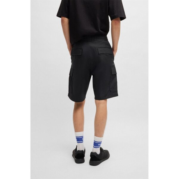 2521141001_6_1744037592 Ανδρική βερμούδα cargo HUGO Structured-cotton shorts with drawstring and logo patch μαύρη - Image 2