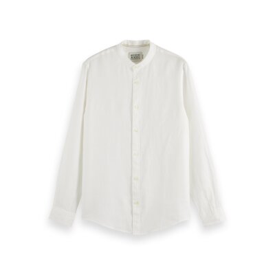 Ανδρικό πουκάμισο λινό μακρί μανίκι SCOTCH&SODA 179189 λευκό