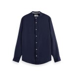 Ανδρικό πουκάμισο λινό μακρί μανίκι SCOTCH&SODA 179189 μπλε σκούρο