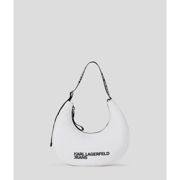 A1W30231100_1 ΓΥΝΑΙΚΕΙΑ ΤΣΑΝΤΑ NYLON HALF-MOON SHOULDER WHITE KARL LAGERFELD A1W30231-100 - Image 1