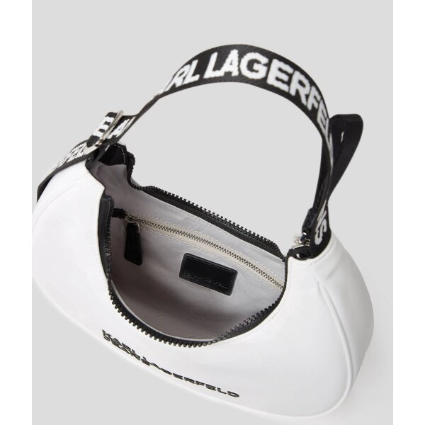 A1W30231100_5 ΓΥΝΑΙΚΕΙΑ ΤΣΑΝΤΑ NYLON HALF-MOON SHOULDER WHITE KARL LAGERFELD A1W30231-100 - Image 5