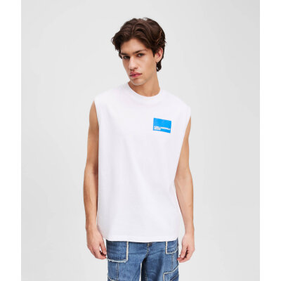 Ανδρική Μπλούζα αμάνικη KARL LAGERFELD RELAXED BOX LOGO TANK A2M17053 Λευκό