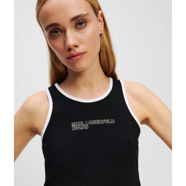 ΓΥΝΑΙΚΕΙΟ PIPING DETAIL TANK TOP Karl Lagerfeld   BLACK A2W17024-999 - Image 3