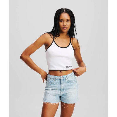 ΓΥΝΑΙΚΕΙΟ PIPING DETAIL TANK TOP Karl Lagerfeld WHITE  A2W17026-100