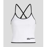ΓΥΝΑΙΚΕΙΟ PIPING DETAIL TANK TOP Karl Lagerfeld WHITE  A2W17026-100 - Image 5